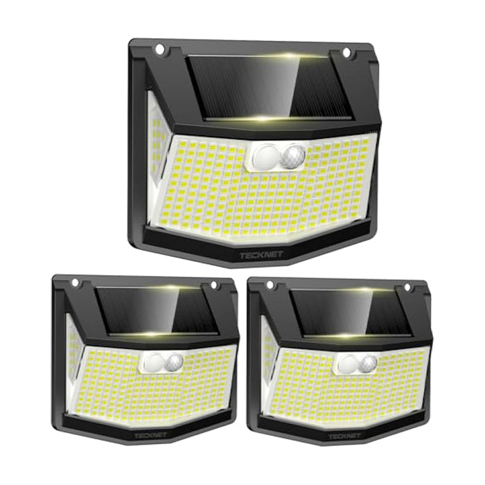 TECKNET Solarlampen für Außen mit Bewegungsmelder 248 LED Solarleuchten Lampe 3 Modi 300° IP66 Wasserdichte Solar Lampe
