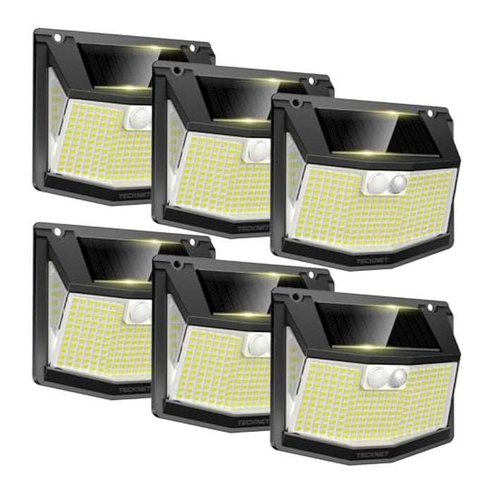 TECKNET Solarlampen für Außen mit Bewegungsmelder 248 LED Solarleuchten Lampe 3 Modi 300° IP66 Wasserdichte Solar Lampe