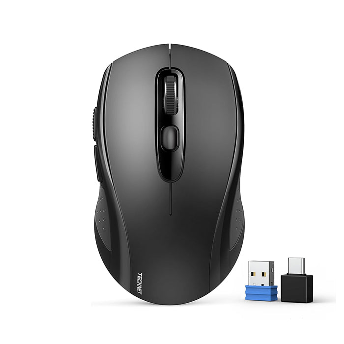 TECKNET Bluetooth Maus, 2.4G Maus Kabellos (BT 5.0/3.0 + USB A + USB C) 4000 DPI