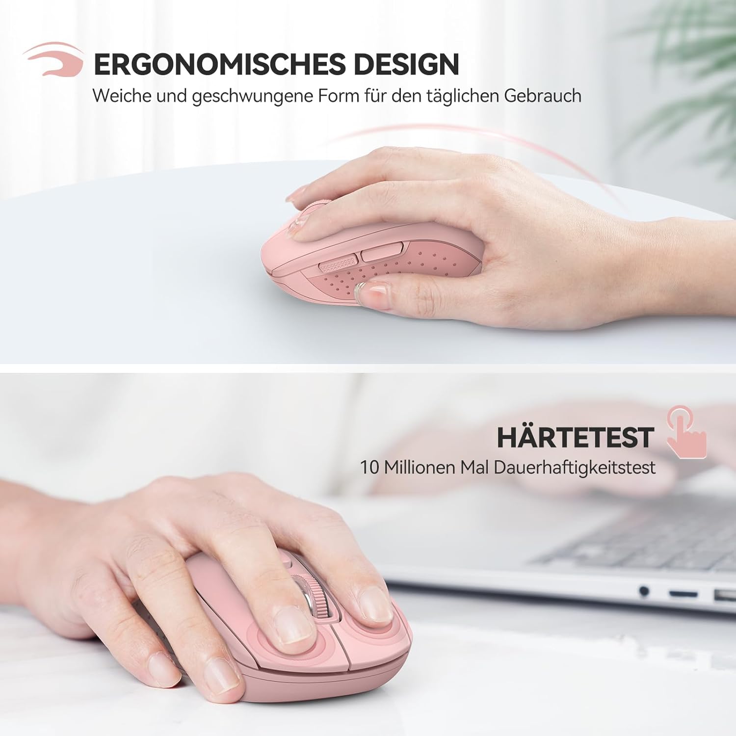 TECKNET Bluetooth Maus, 2.4G Maus Kabellos (BT 5.0/3.0 + USB A + USB C) 4000 DPI