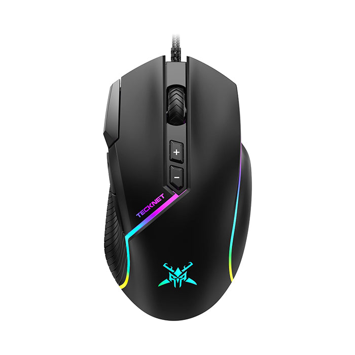 TECKNET Kabelgebundene Gaming Maus, Treibereinstellung 6 Stufen (12800-1200) DPI