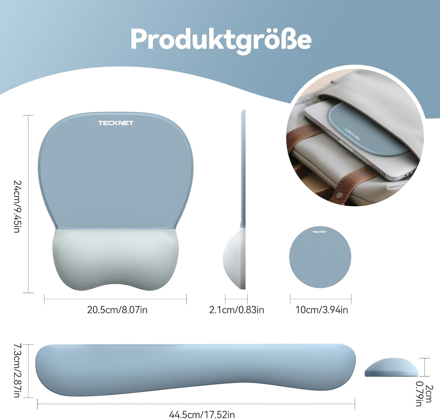 TECKNET 3-in-1 Ergonomisches Mauspad Set