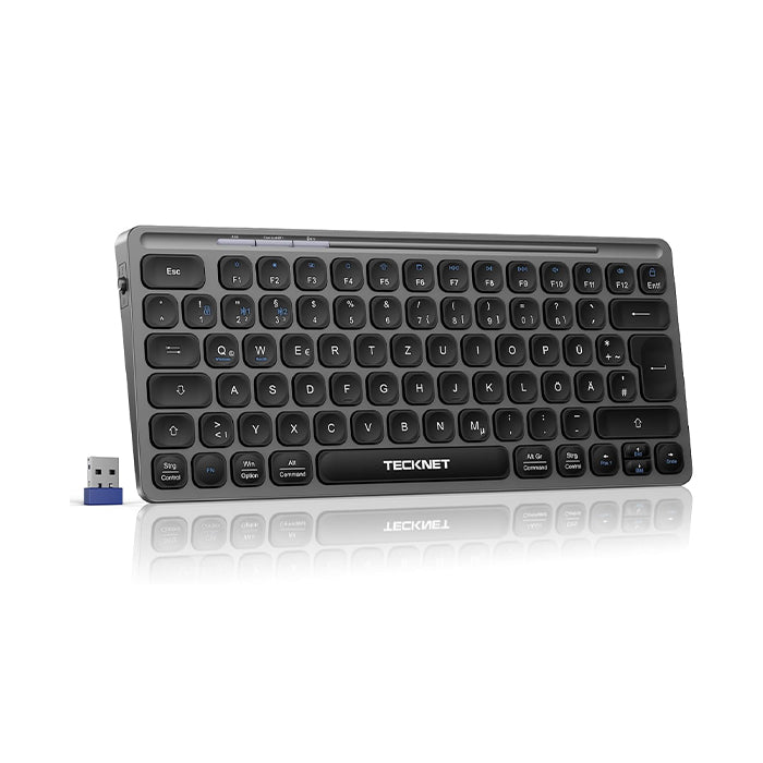 TECKNET Tastatur Kabellos, Wiederaufladbare Mini Bluetooth Tastaturen