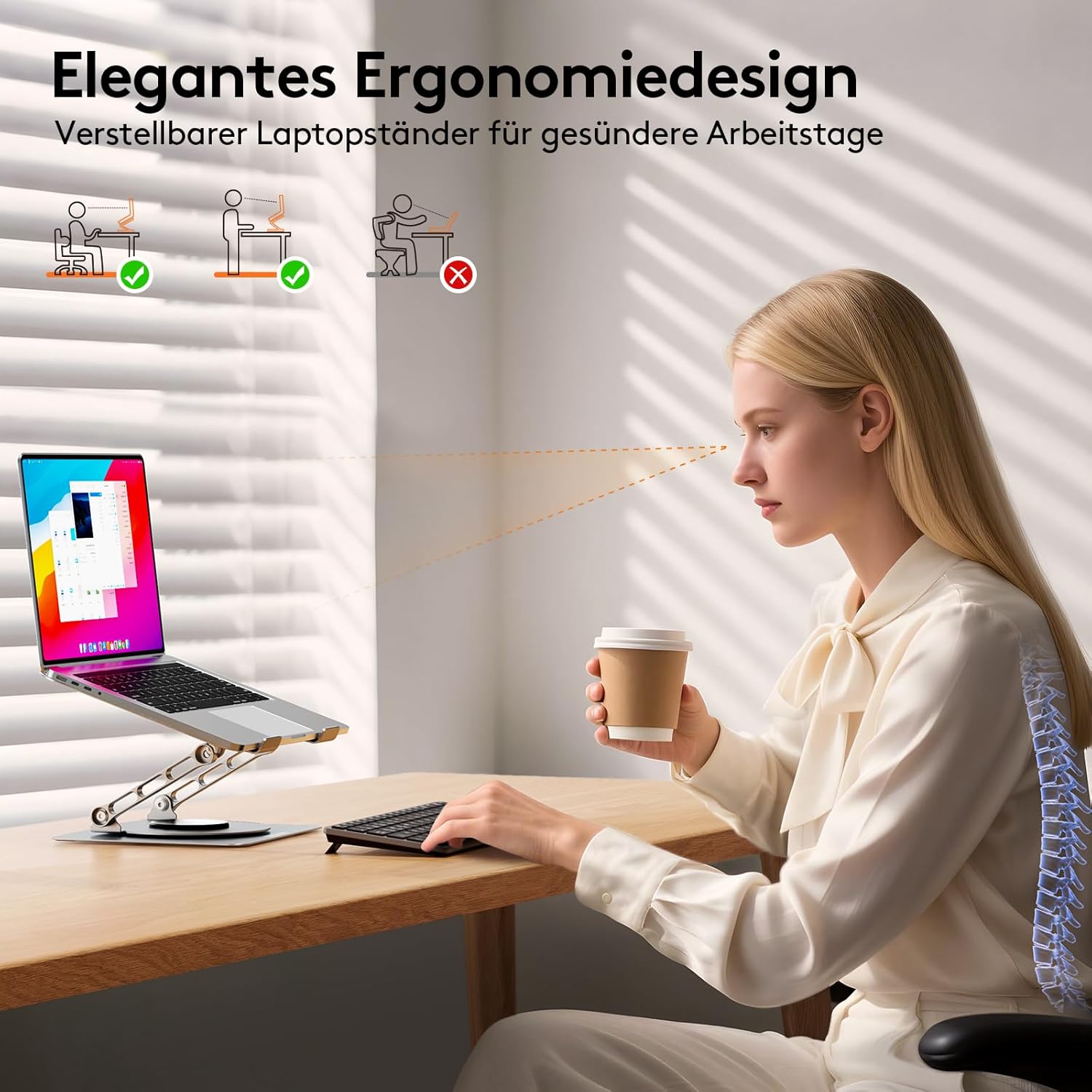 TECKNET 360° Laptop Ständer Höhenverstellbar