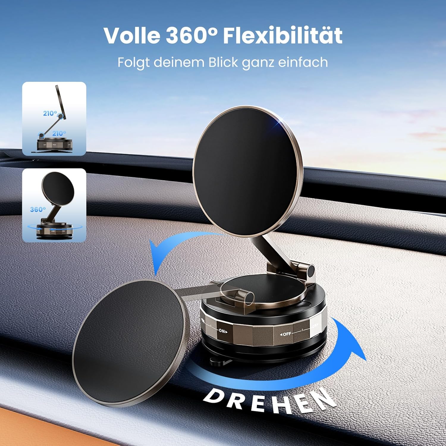 TECKNET Vakuum Magnetischer Handyhalterung Auto für MagSafe Autohalterung