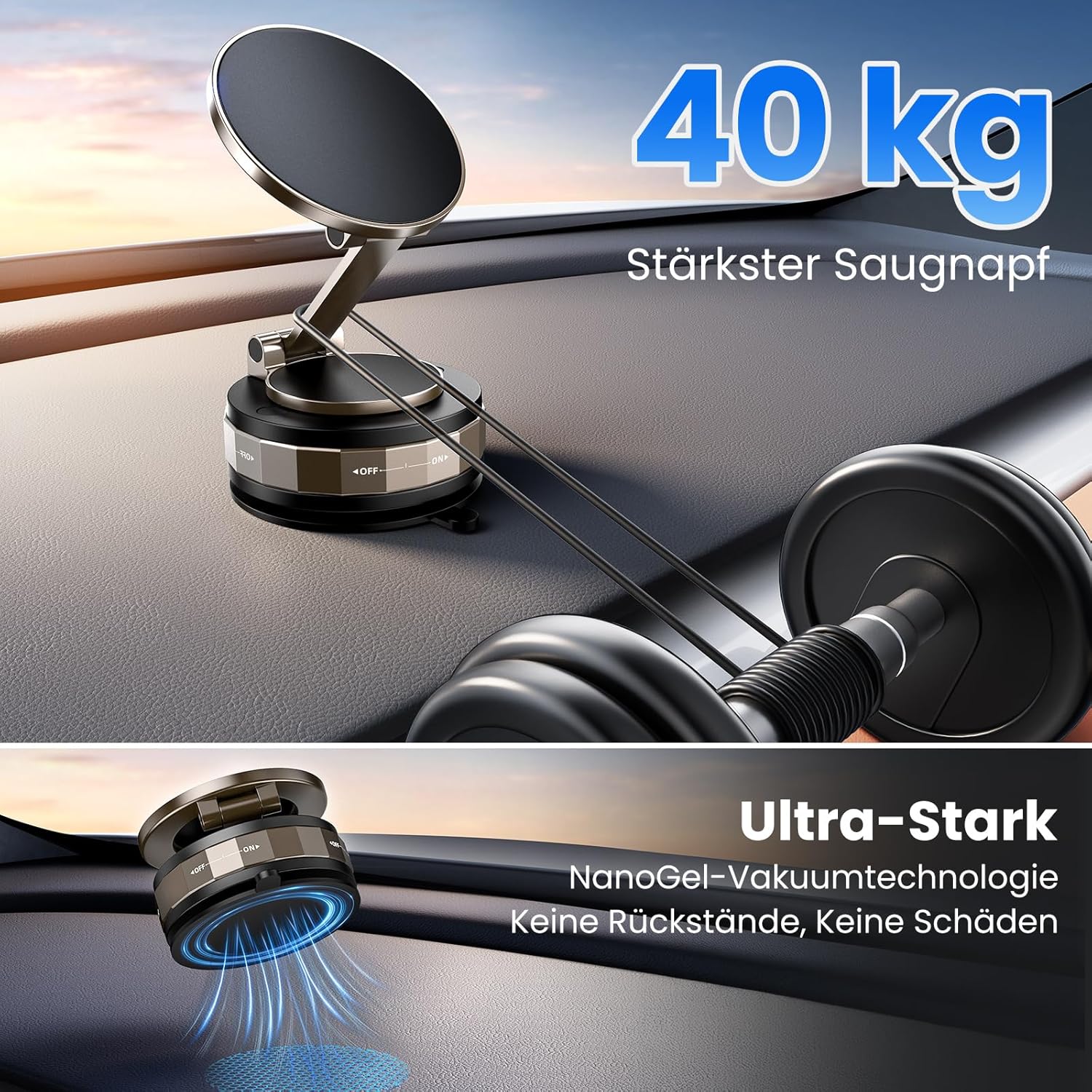 TECKNET Vakuum Magnetischer Handyhalterung Auto für MagSafe Autohalterung