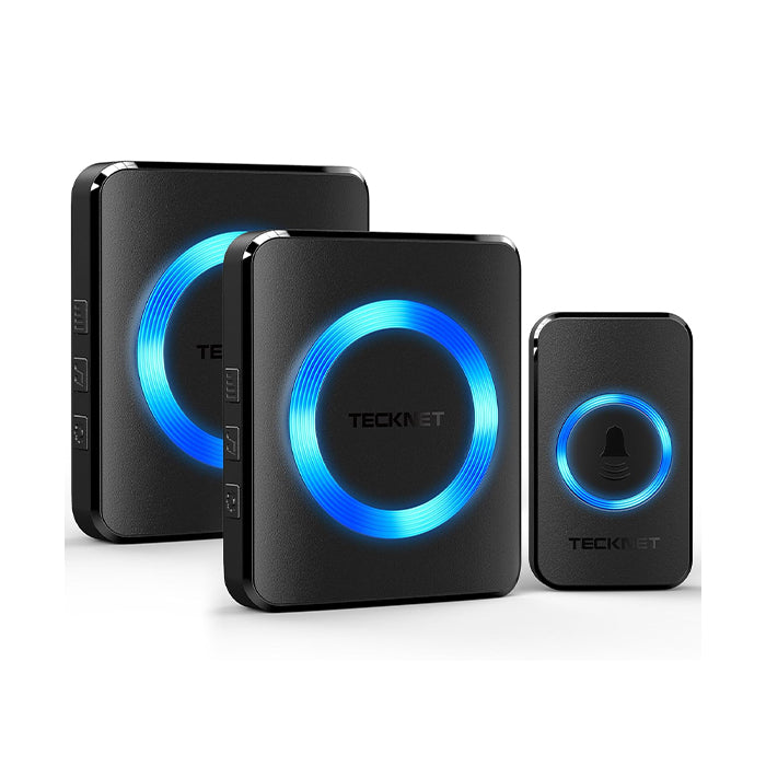 TECKNET Funkklingel mit 2 Plug-In-Empfänger und 1 Sender