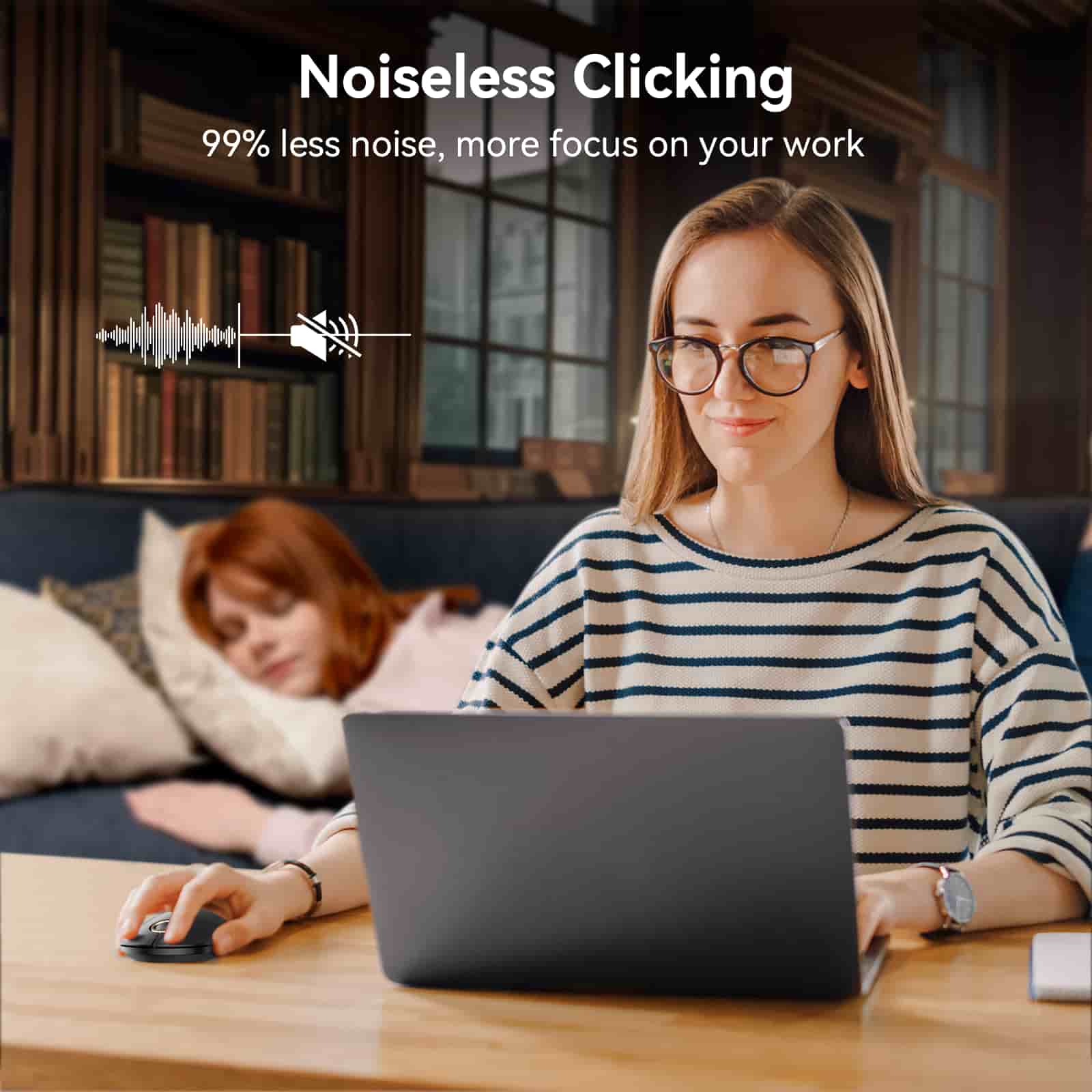 TECKNET Bluetooth Silent Mouse, kabellose Maus 3-Modus (Bluetooth 5.0/3.0+2.4G)