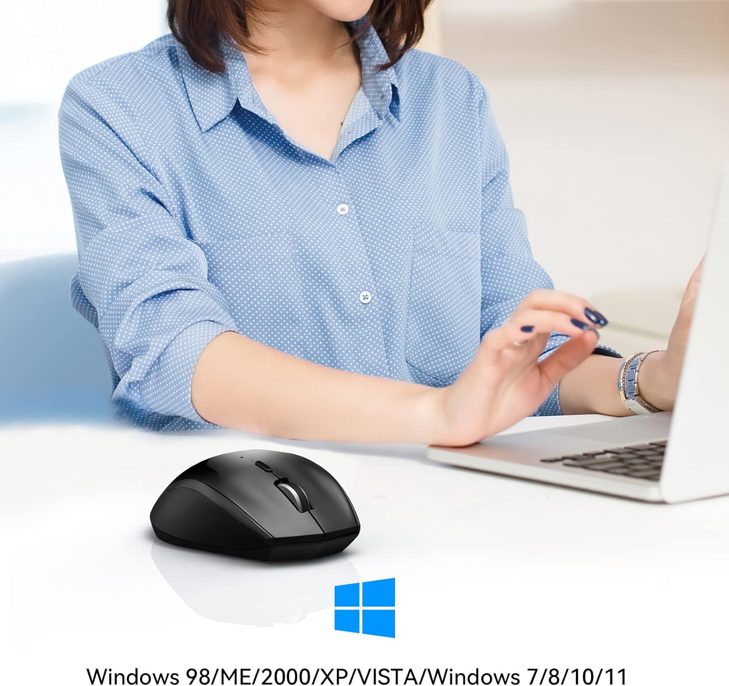 TECKNET Maus Kabellos, 3200 DPI Maus Kabellose Bluetooth Mouse 6 Verstellbare DPI Level