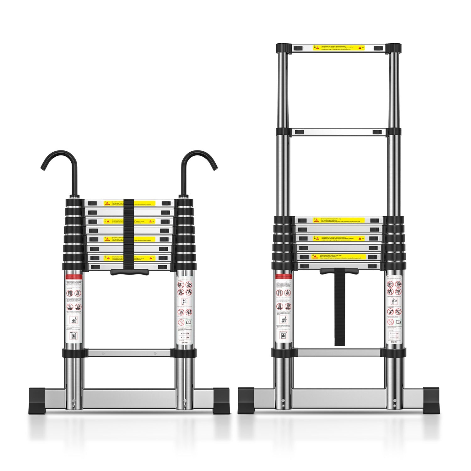 TECKNET Telescopic Ladder 3.8 m, Load 150 kg / 330 lbs