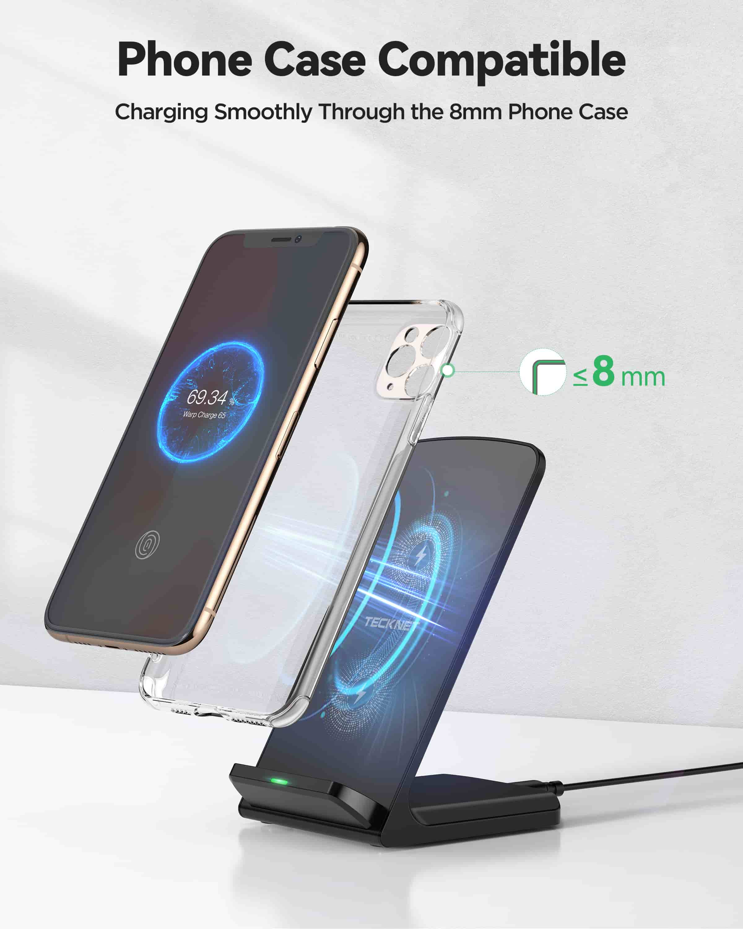 TECKNET Wireless Charger, 15W Induktive Ladestation induktionsladegerät
