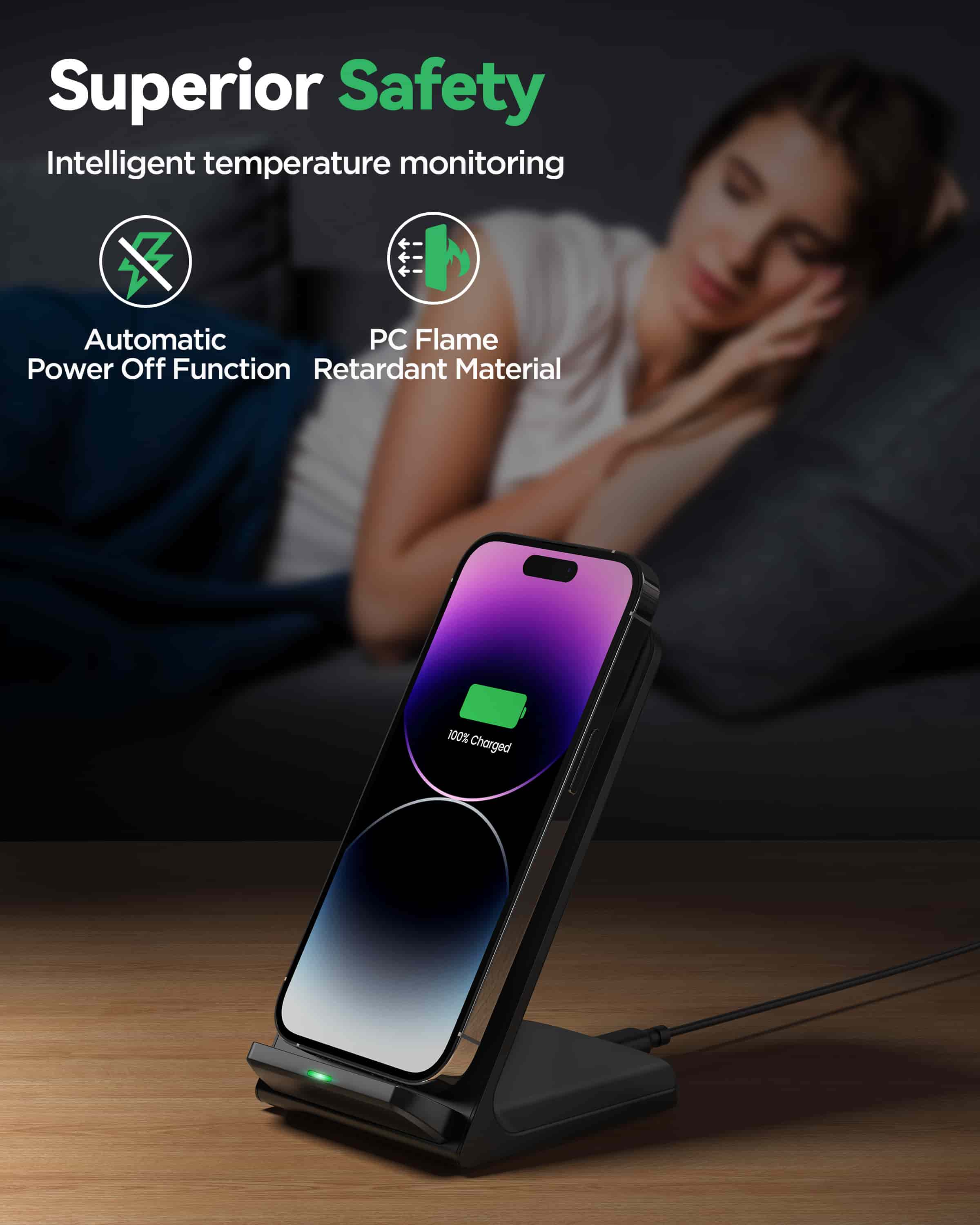 TECKNET Wireless Charger, 15W Induktive Ladestation induktionsladegerät