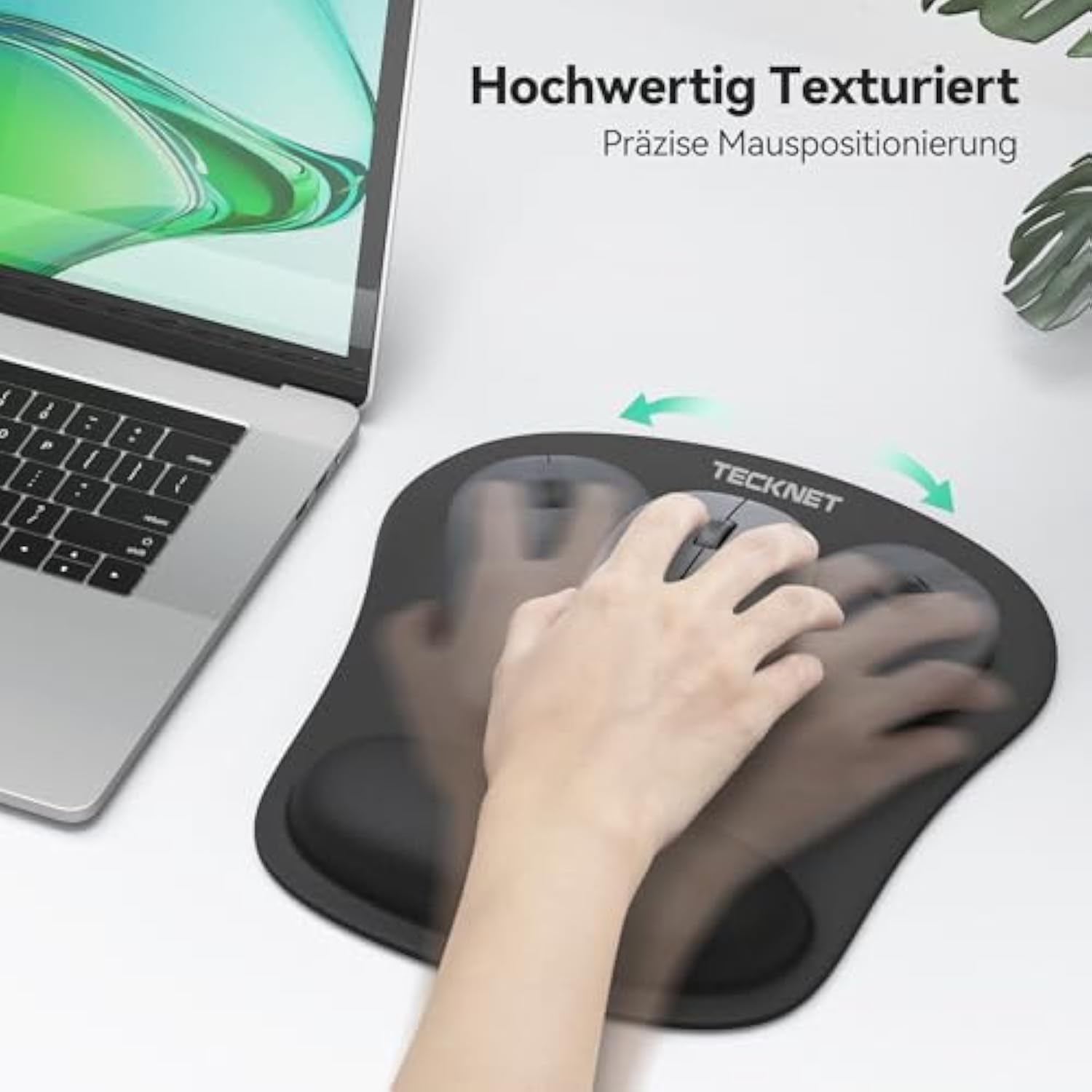 TECKNET 3-in-1 Mauspad Set, Ergonomisches Mousepad
