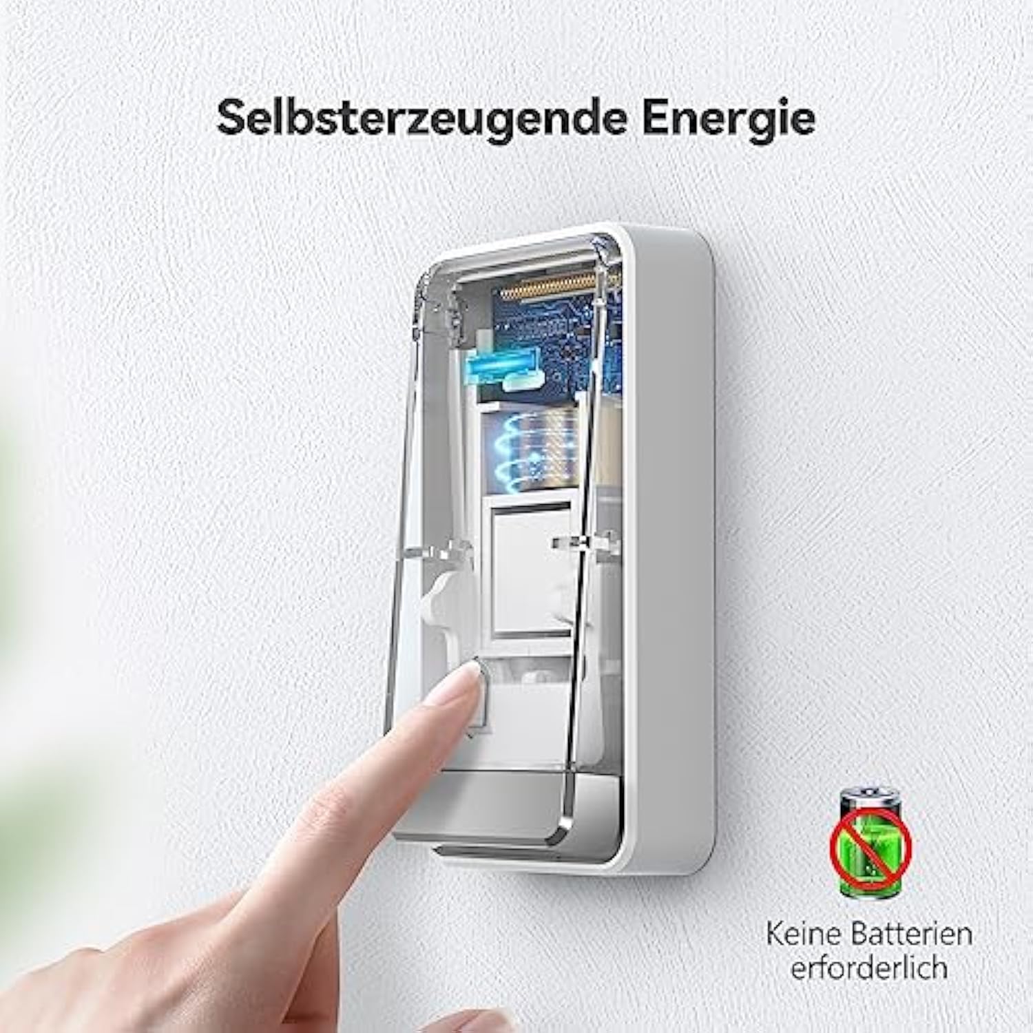 TECKNET Türklingel Batterielose, Steckdosen-Funkklingel mit EU-Steckdose und RGB Licht