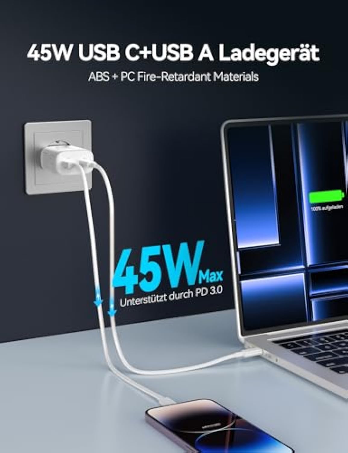 TECKNET 45W USB C ladegerät