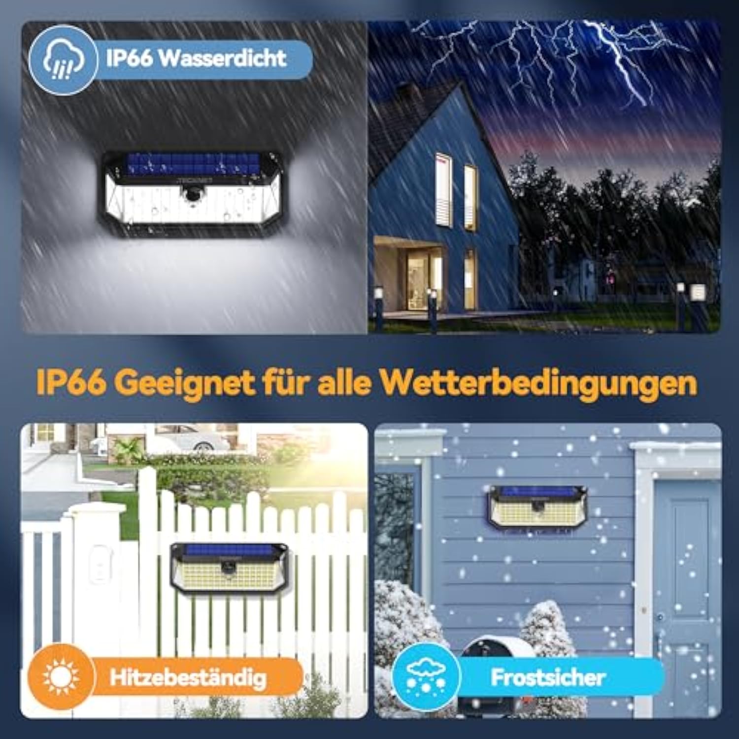 TECKNET Solar Lights Outdoor with Motion Sensor 416 LED