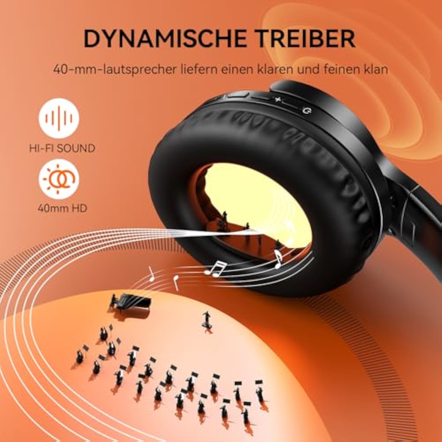 TECKNET Bluetooth-Kopfhörer Over-Ear,Kopfhörer Kabellos Bluetooth 70 Stunden Spielzeit und 5.3 BT