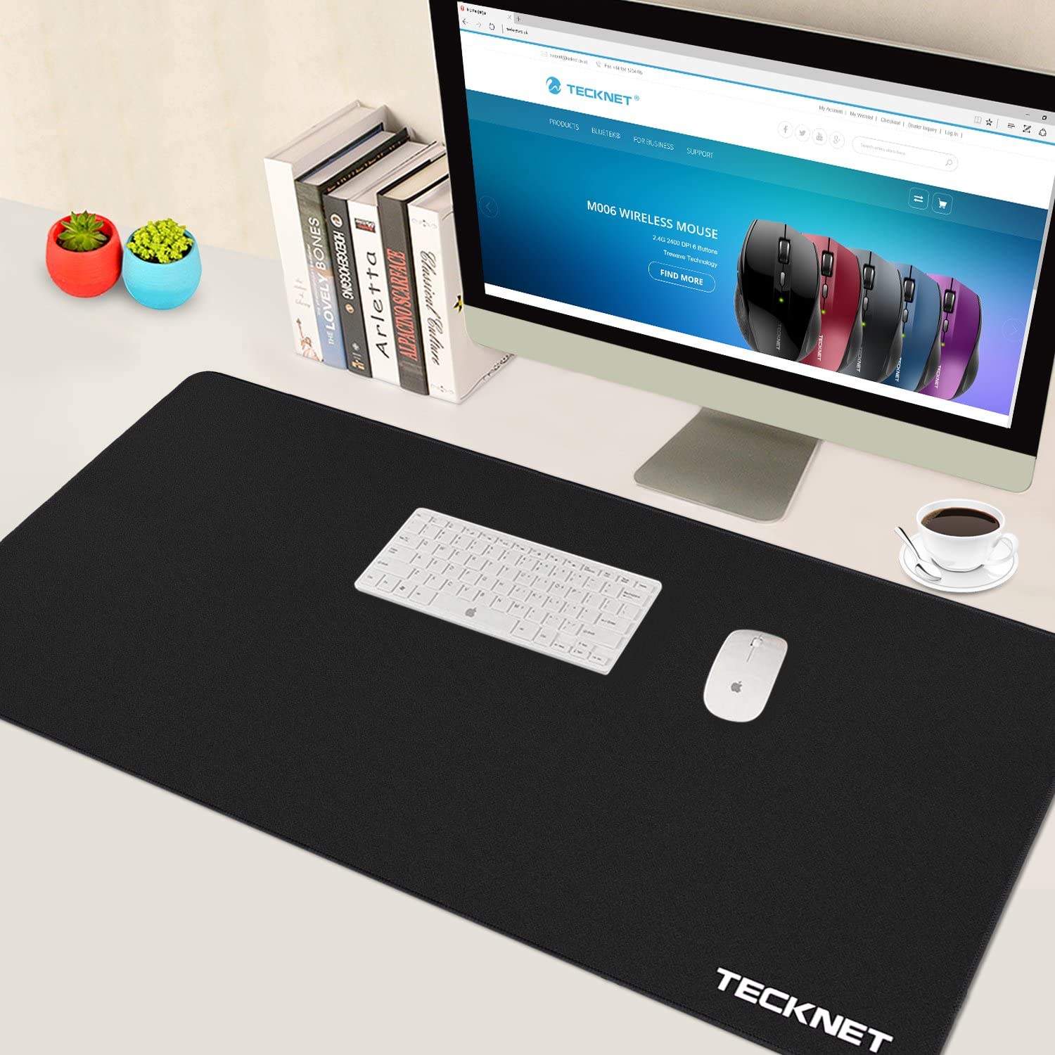 TECKNET Extra großes Gaming-Mauspad 900 x 400 x 3 mm