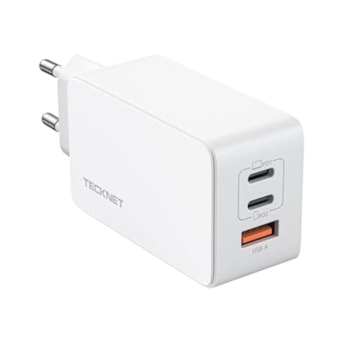 TECKNET USB C Ladegerät 65W 3-Port PPS Schnellladegerät