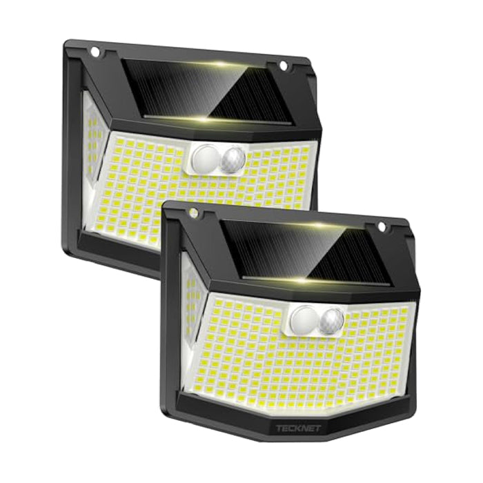 TECKNET Solarlampen für Außen mit Bewegungsmelder 248 LED Solarleuchten Lampe 3 Modi 300° IP66 Wasserdichte Solar Lampe