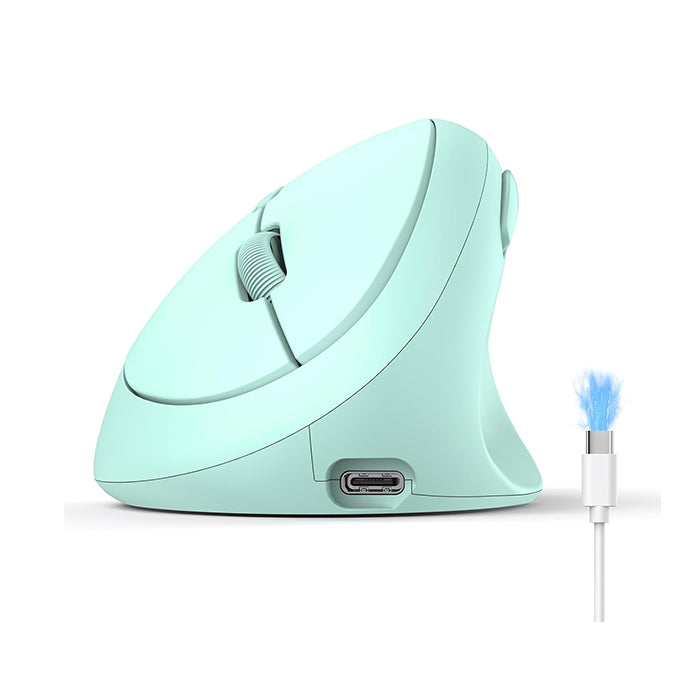 TECKNET Ergonomische Maus Bluetooth, Wiederaufladbar Maus Kabellos mit 3 Gerät (BT 5.0/3.0 + 2.4G)