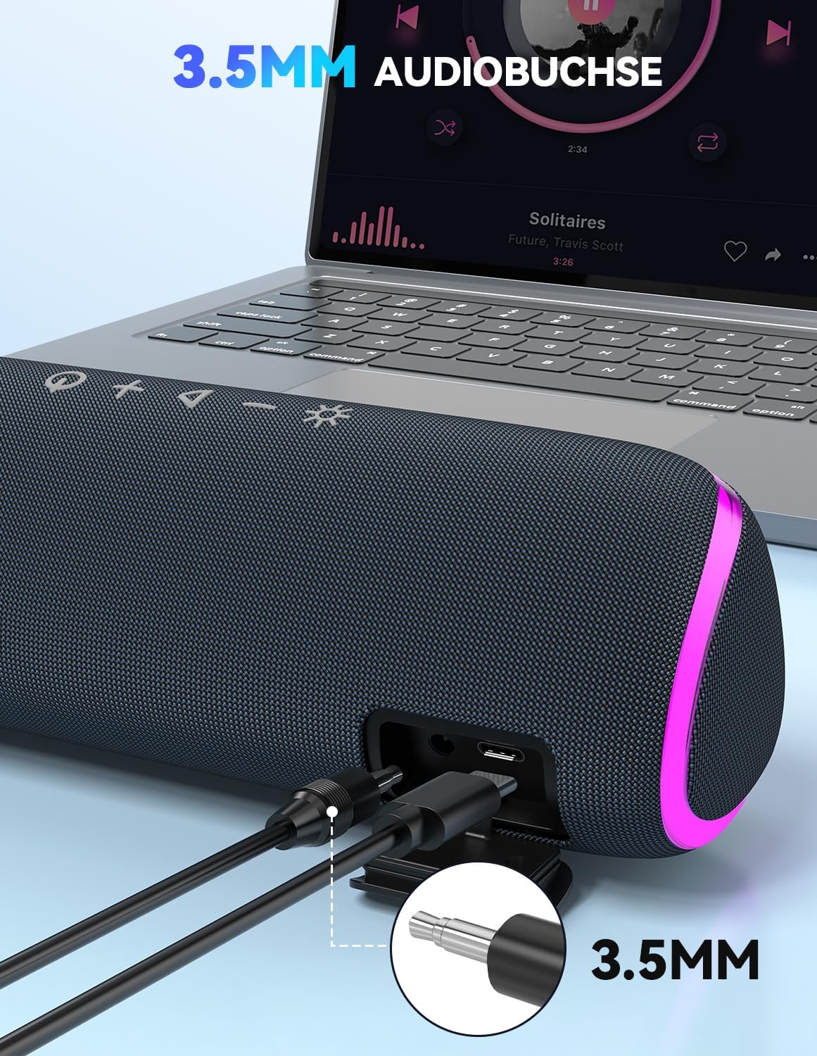 TECKNET Bluetooth Lautsprecher mit Licht