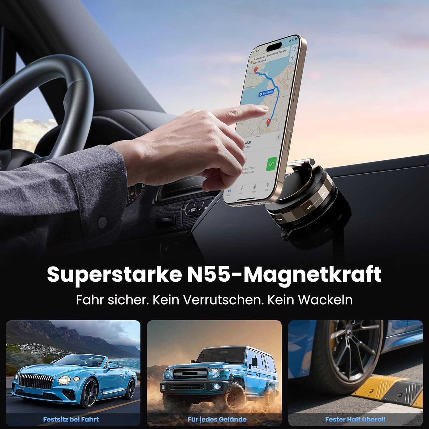 TECKNET Vakuum Magnetischer Handyhalterung Auto für MagSafe Autohalterung