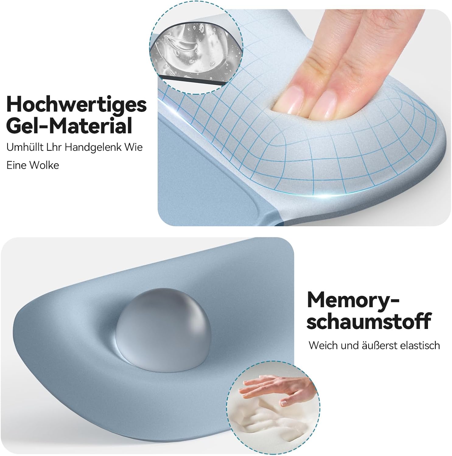 TECKNET 3-in-1 Ergonomisches Mauspad Set
