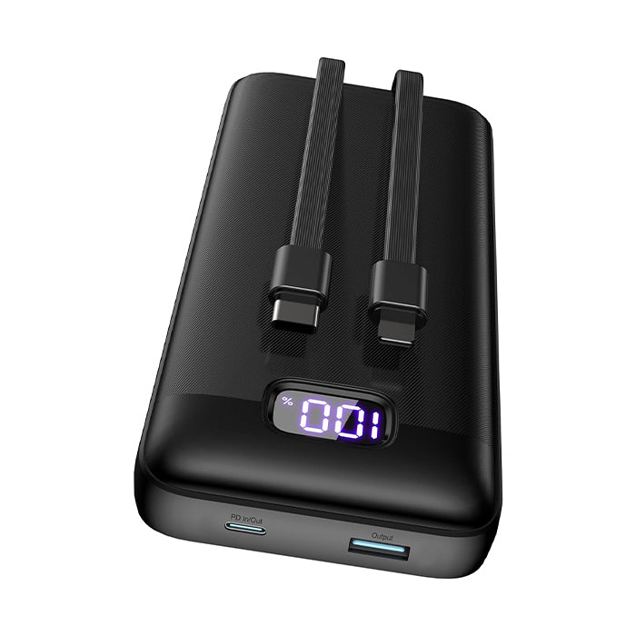 TECKNET Power Bank, 20000mAh 22,5W Schnellladefunktion Powerbank mit USB C Kabel und LED-Display
