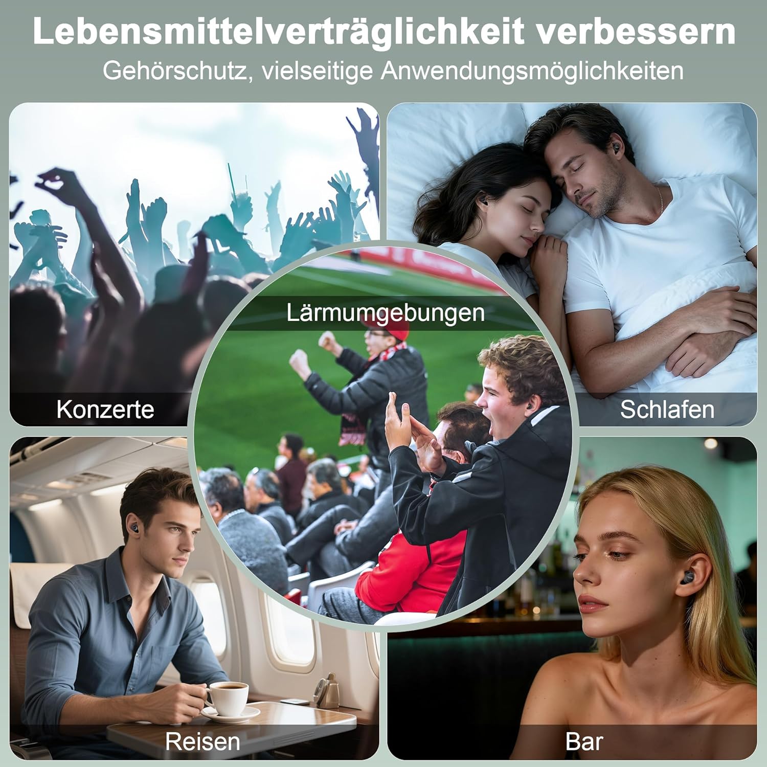 TECKNET Anpassbare Ohrstöpsel mit 3 Modi – Geräuschreduzierende