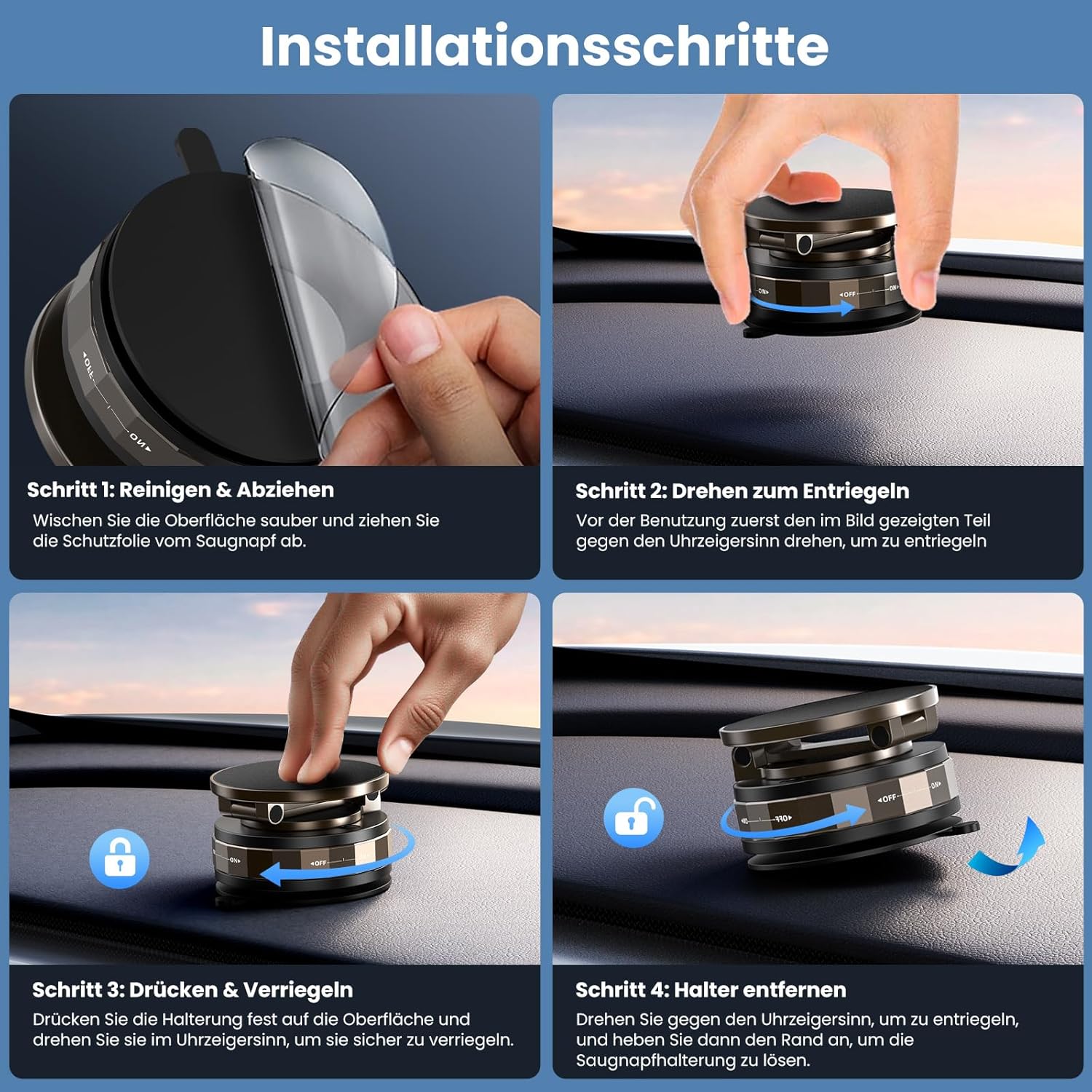 TECKNET Vakuum Magnetischer Handyhalterung Auto für MagSafe Autohalterung