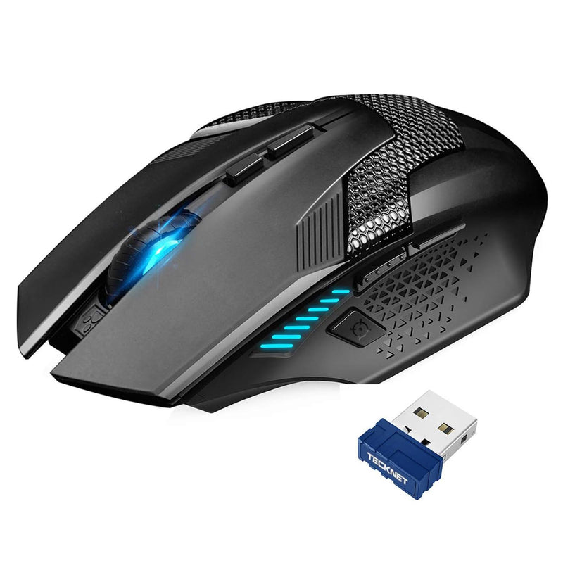 TECKNET Kabellose Gaming Maus, 2.4G Spieletauglichen Wireless Gamer Maus 8 Tasten 4800 DPI