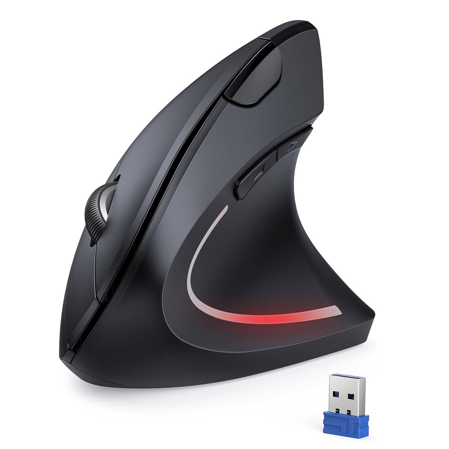 TECKNET Wireless Vertikale Ergonomische Maus, 6 Tasten Kabellose Optische Maus 4800DPI