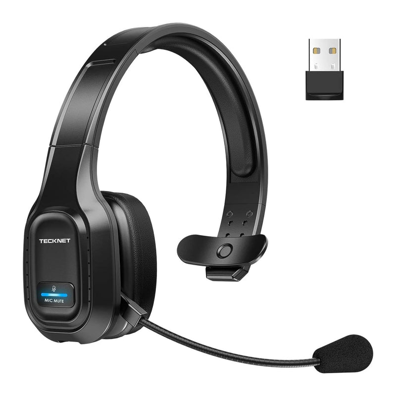 TECKNET Bluetooth Headset mit Mikrofon, PC Headset mit Rauschunterdrückung