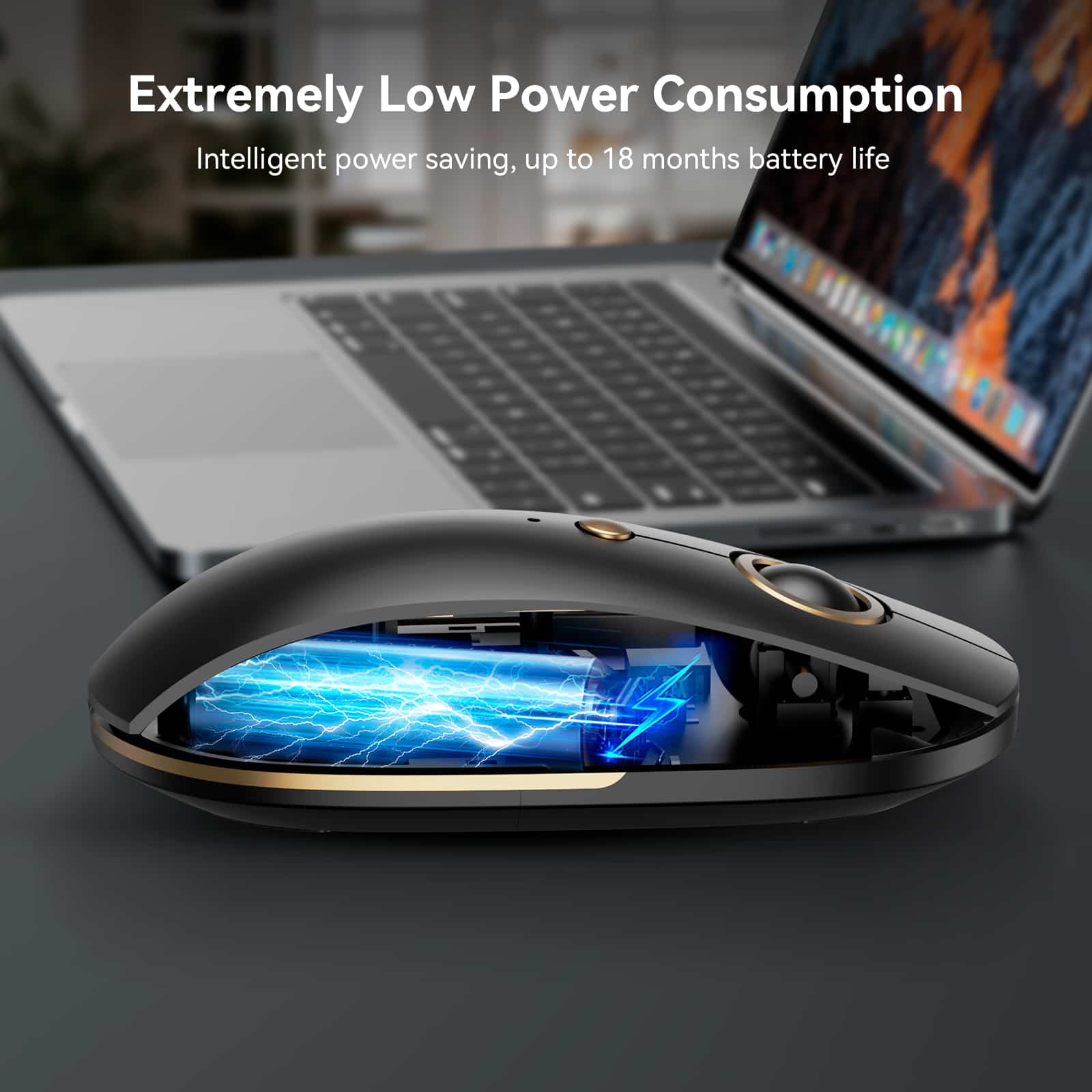 TECKNET Bluetooth Silent Mouse, kabellose Maus 3-Modus (Bluetooth 5.0/3.0+2.4G)