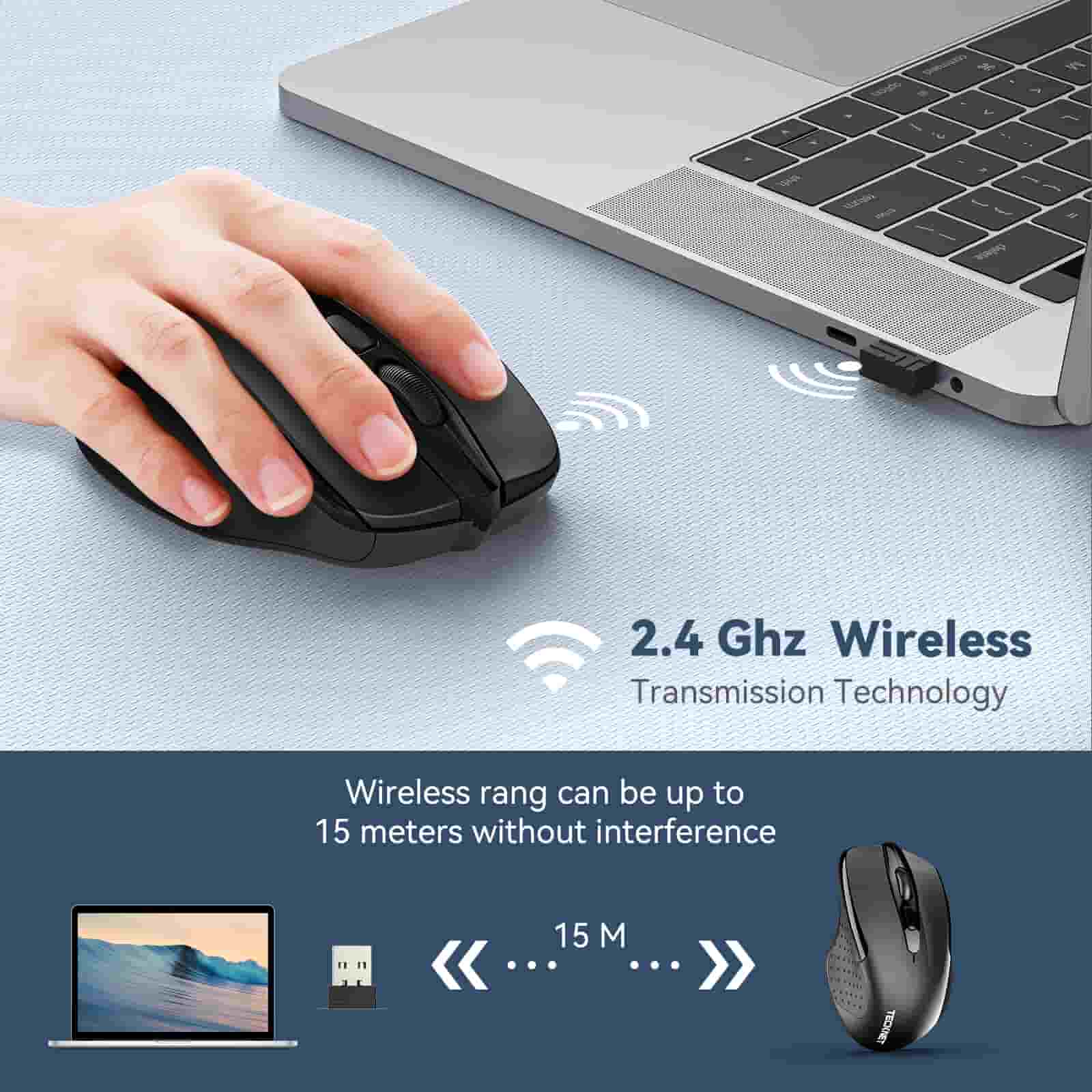 TECKNET Pro 2.4G 2600 DPI Wireless Mouse