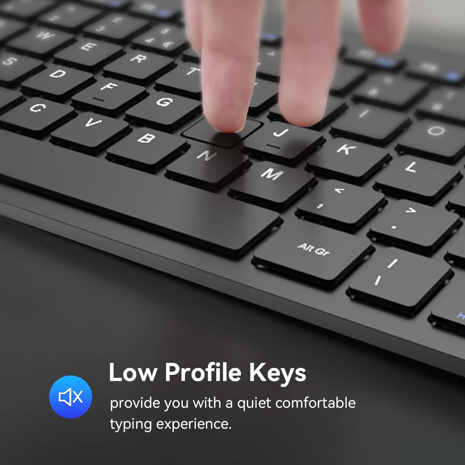 TECKNET Slim Kabellose Tastatur, 2.4 GHz, 78 Tasten Mini Wireless Tastatur mit Nano USB Empfänger