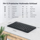 TECKNET Wiederaufladbare Bluetooth-Tastatur, mit 80cm USB Kabel, Ultra Dünn Wireless Bluetooth Keyboard