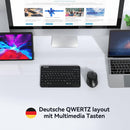 TECKNET Wiederaufladbare Bluetooth-Tastatur, mit 80cm USB Kabel, Ultra Dünn Wireless Bluetooth Keyboard