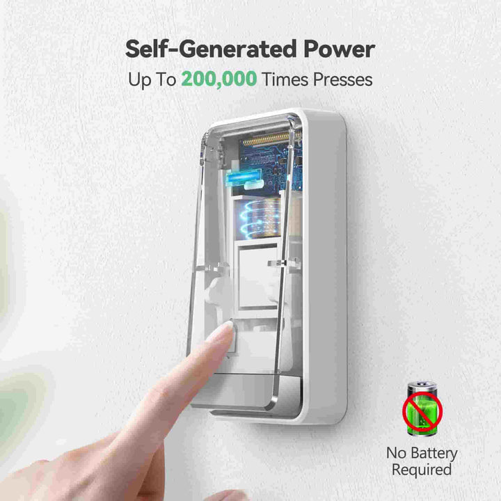 TECKNET Wireless Bell Battery-Free with EU Socket and USB, IP65 Waterproof