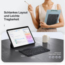 TECKNET Wiederaufladbare Bluetooth-Tastatur, mit 80cm USB Kabel, Ultra Dünn Wireless Bluetooth Keyboard