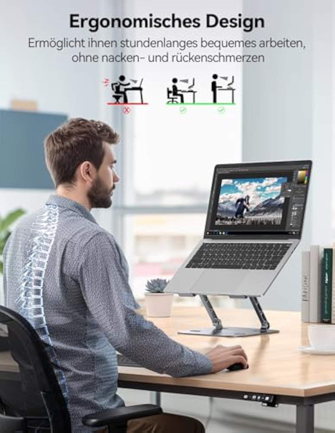 TECKNET Laptop Ständer Höhenverstellbarer, Kompatibel mit Allen 11 bis 17,3 Zoll für Notebooks,MacBook und Tablets
