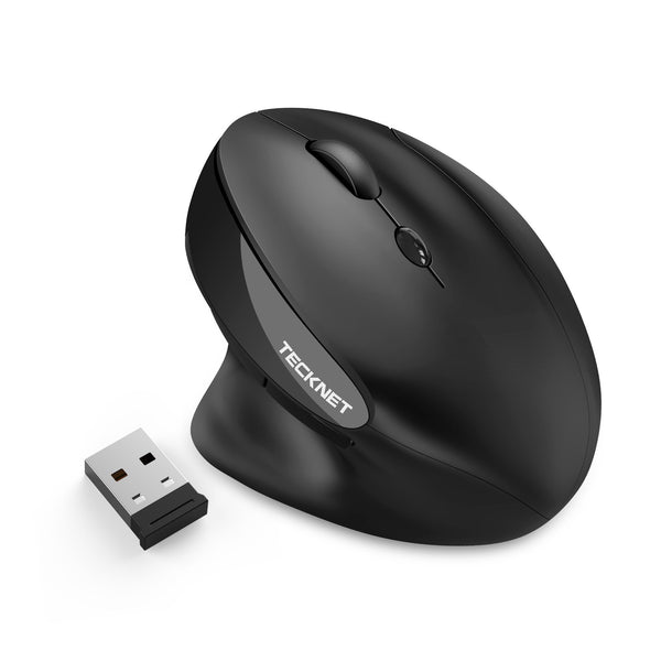 TECKNET Ergonomic Rechargeable Mouse, 2.4G Wireless Vertical Mouse with 5 Adjustable DPI - TECKNET